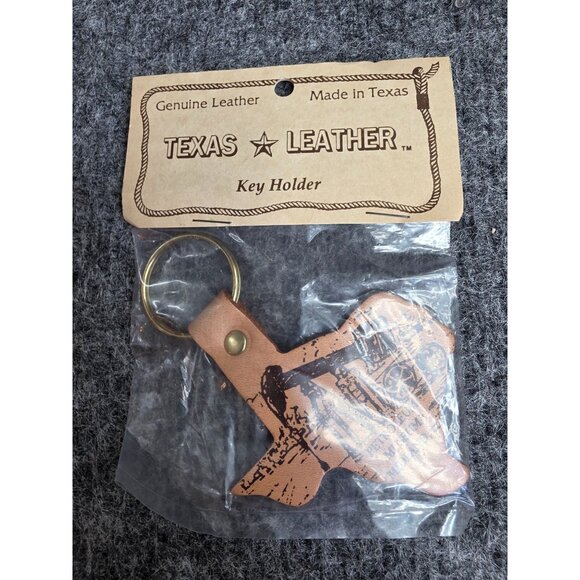 Texas Leather Key Holder Made in Texas Midland TX Petroleum Museum Design - Picture 1 of 6